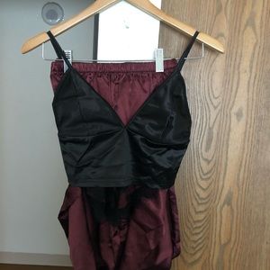 SHEIN 3 piece lace trim satin Pj set